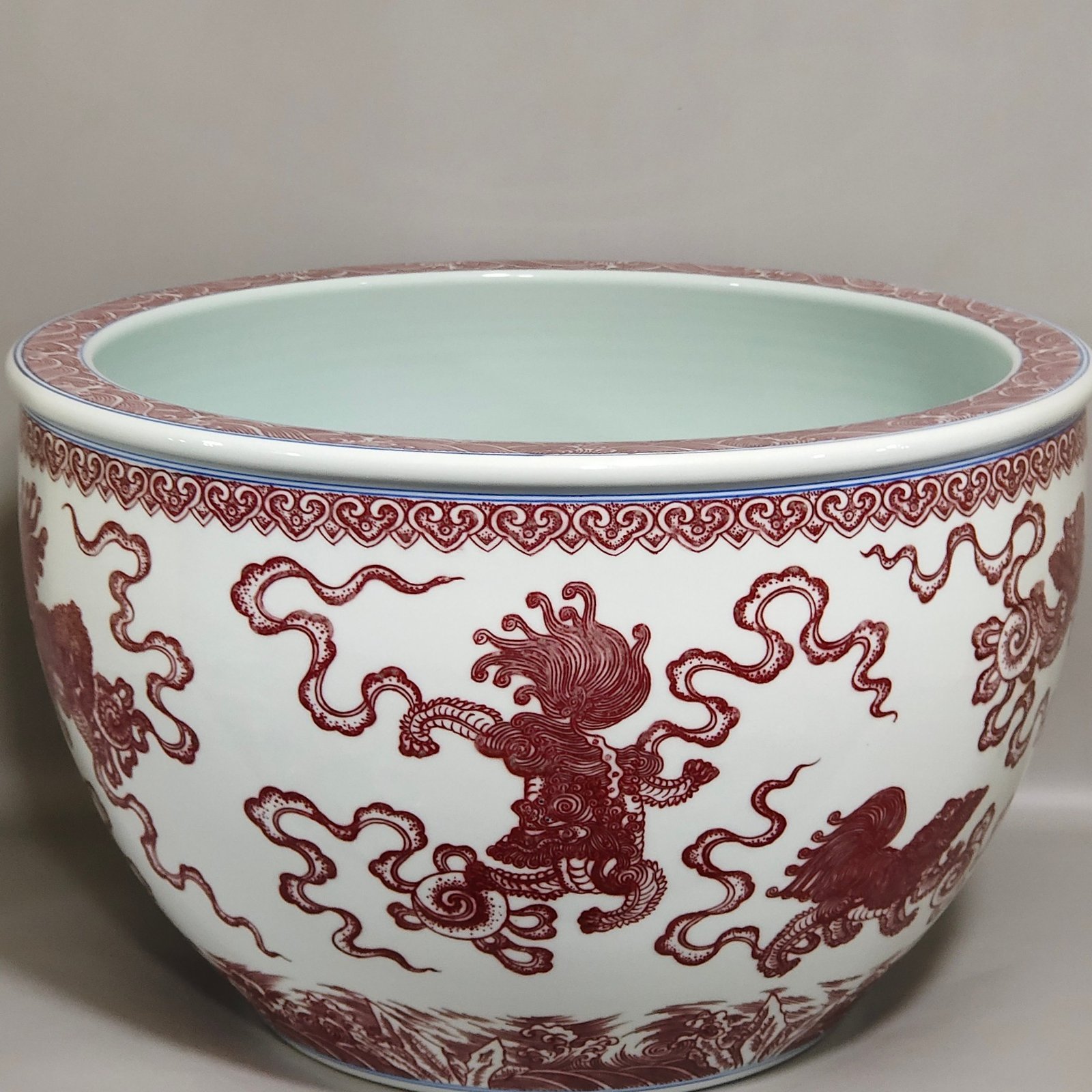 Qing Dynasty Qianlong underglaze red everything goes well vase