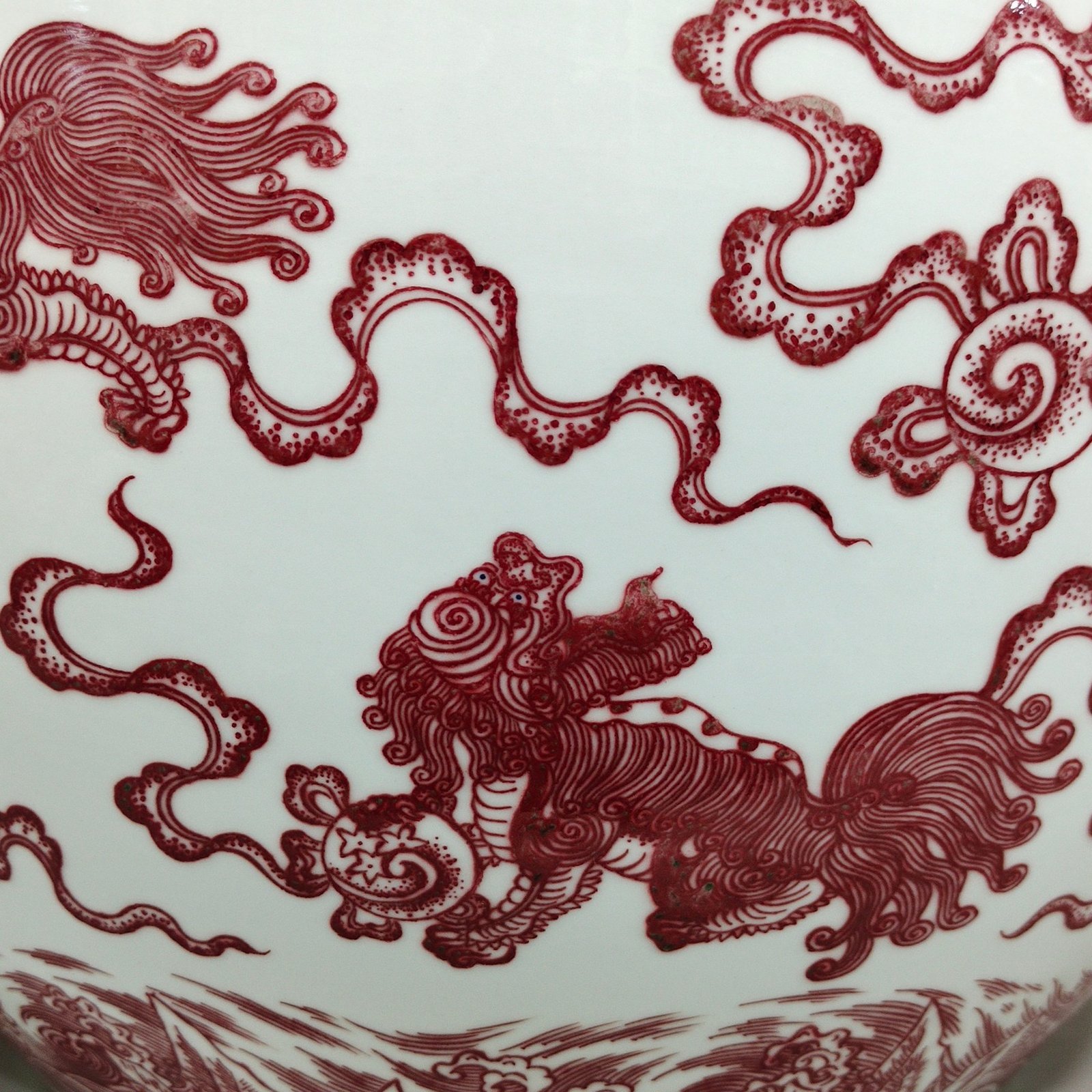 Qing Dynasty Qianlong underglaze red everything goes well vase