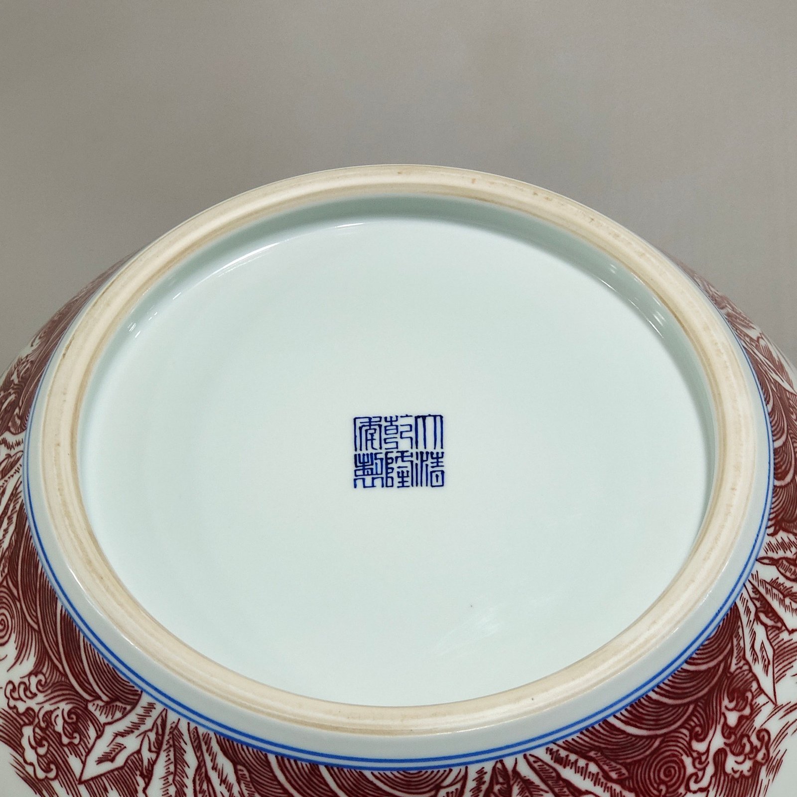 Qing Dynasty Qianlong underglaze red everything goes well vase