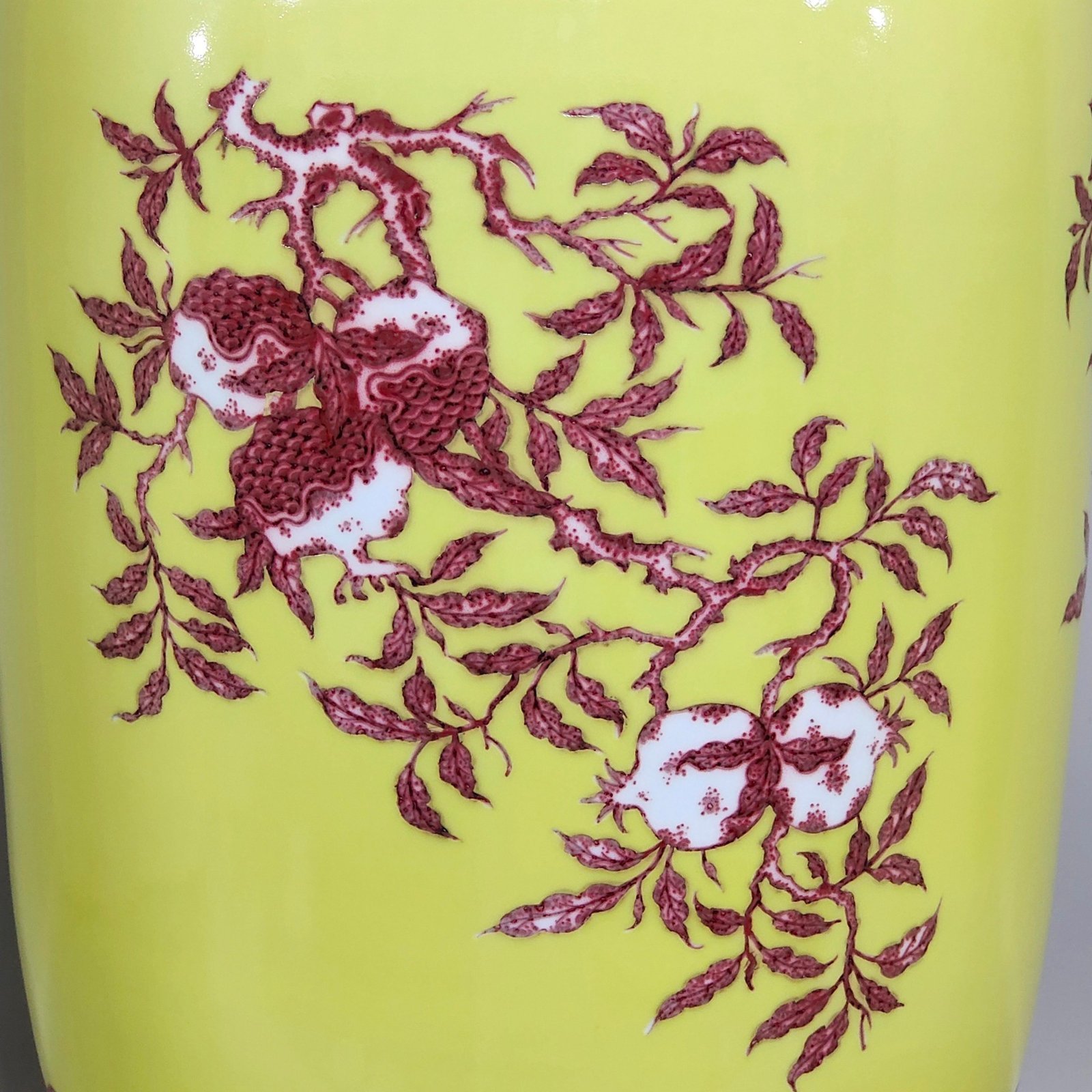Qing Dynasty Qianlong underglaze red and yellow three barrel bottle