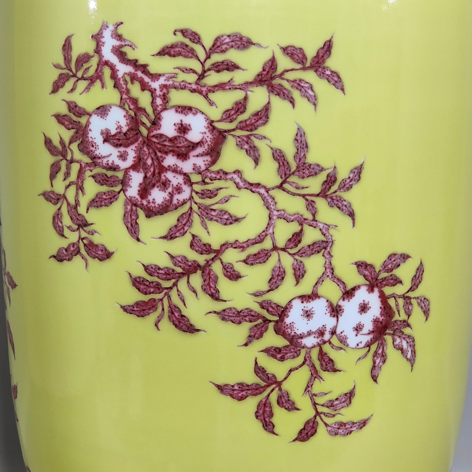 Qing Dynasty Qianlong underglaze red and yellow three barrel bottle