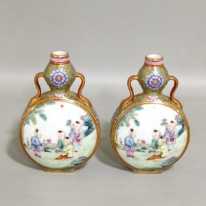 Qing Dynasty Qianlong Golden Baby Play Picture Small Ribbon Gourd