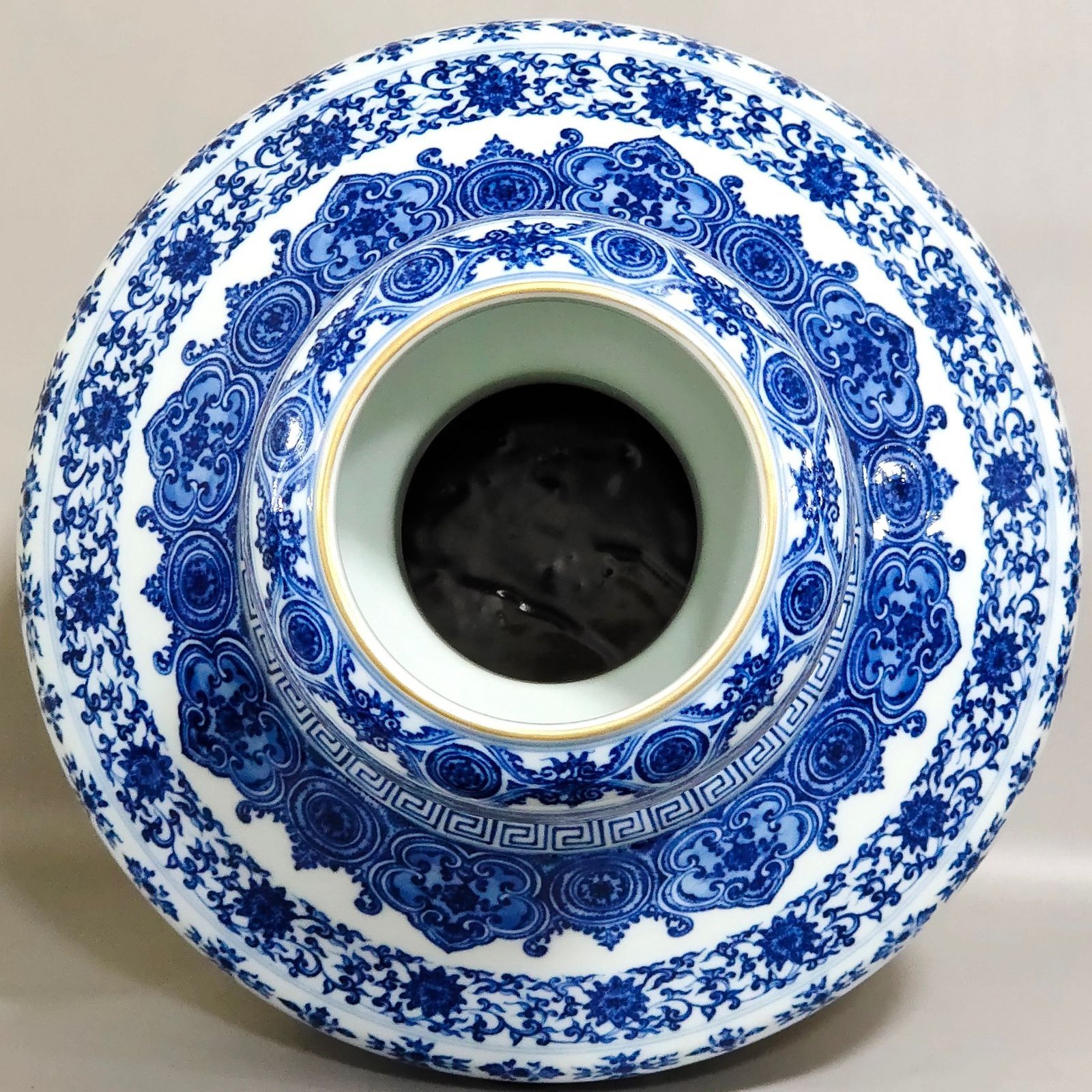 Qing Dynasty Qianlong blue and white and pastel porcelain vase