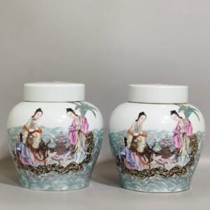 Qing Dynasty Qianlong mushroom longevity tea jar