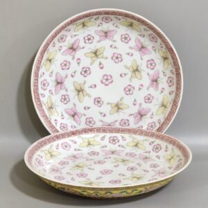 Qing Dynasty Tongzhi Hundred Butterflies and Longevity Borderless Plate