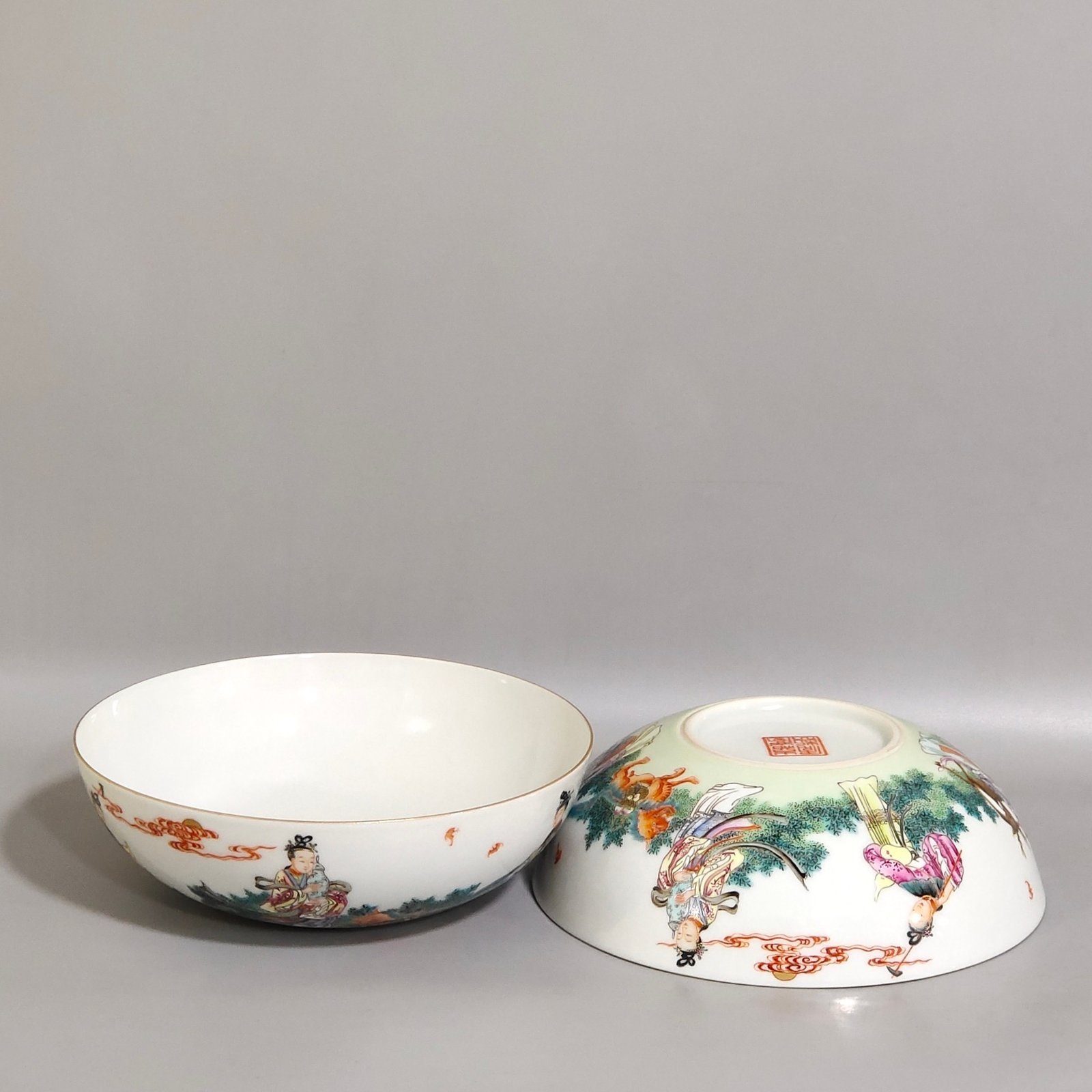 Qing Dynasty Jiaqing Seven Fairies Birthday Blessing Bowl