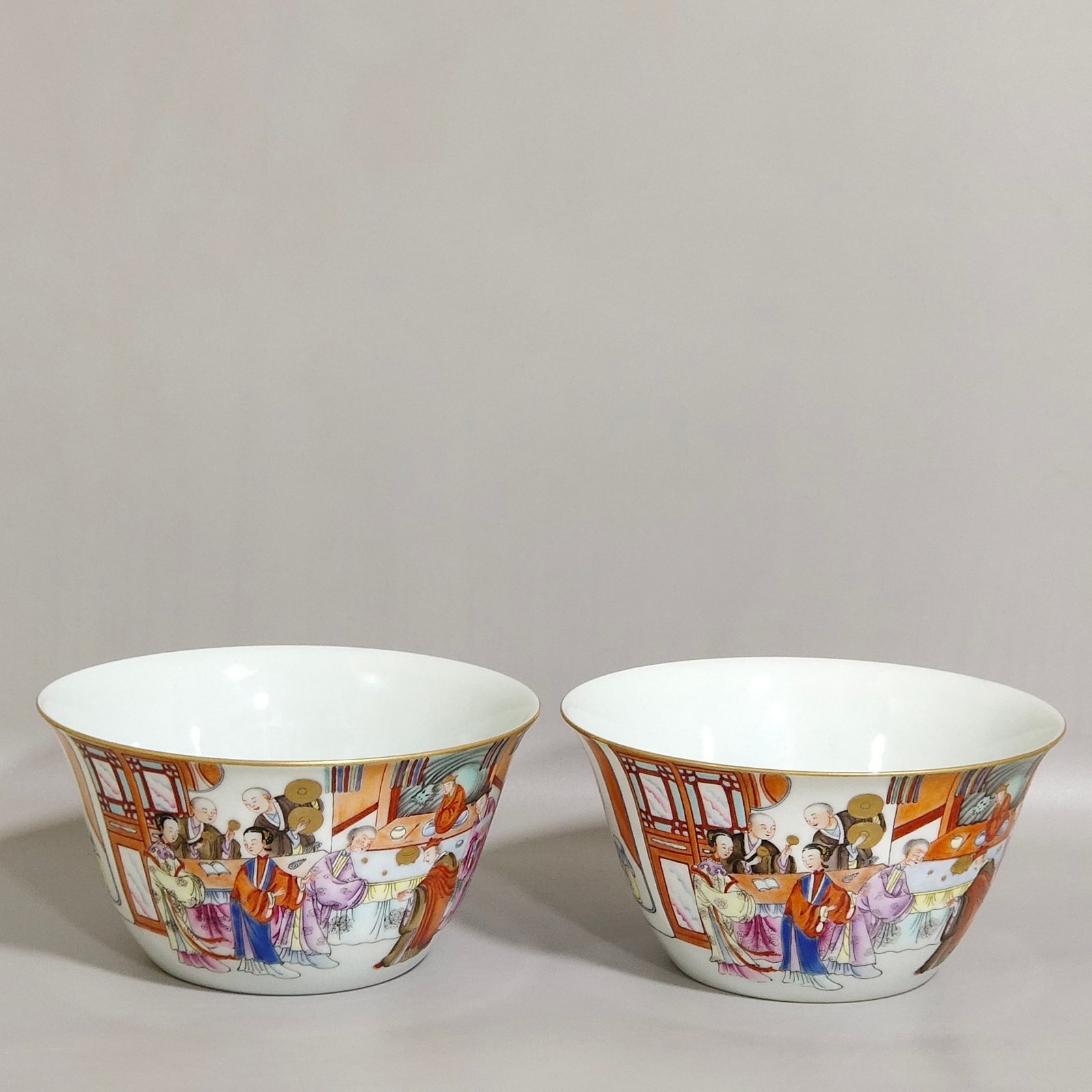 Qing Dynasty Jiaqing character story poem bowl