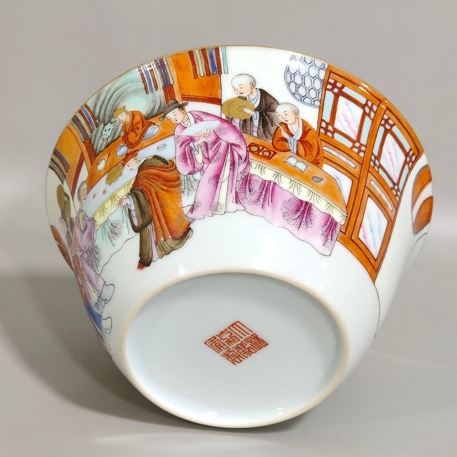 Qing Dynasty Jiaqing character story poem bowl