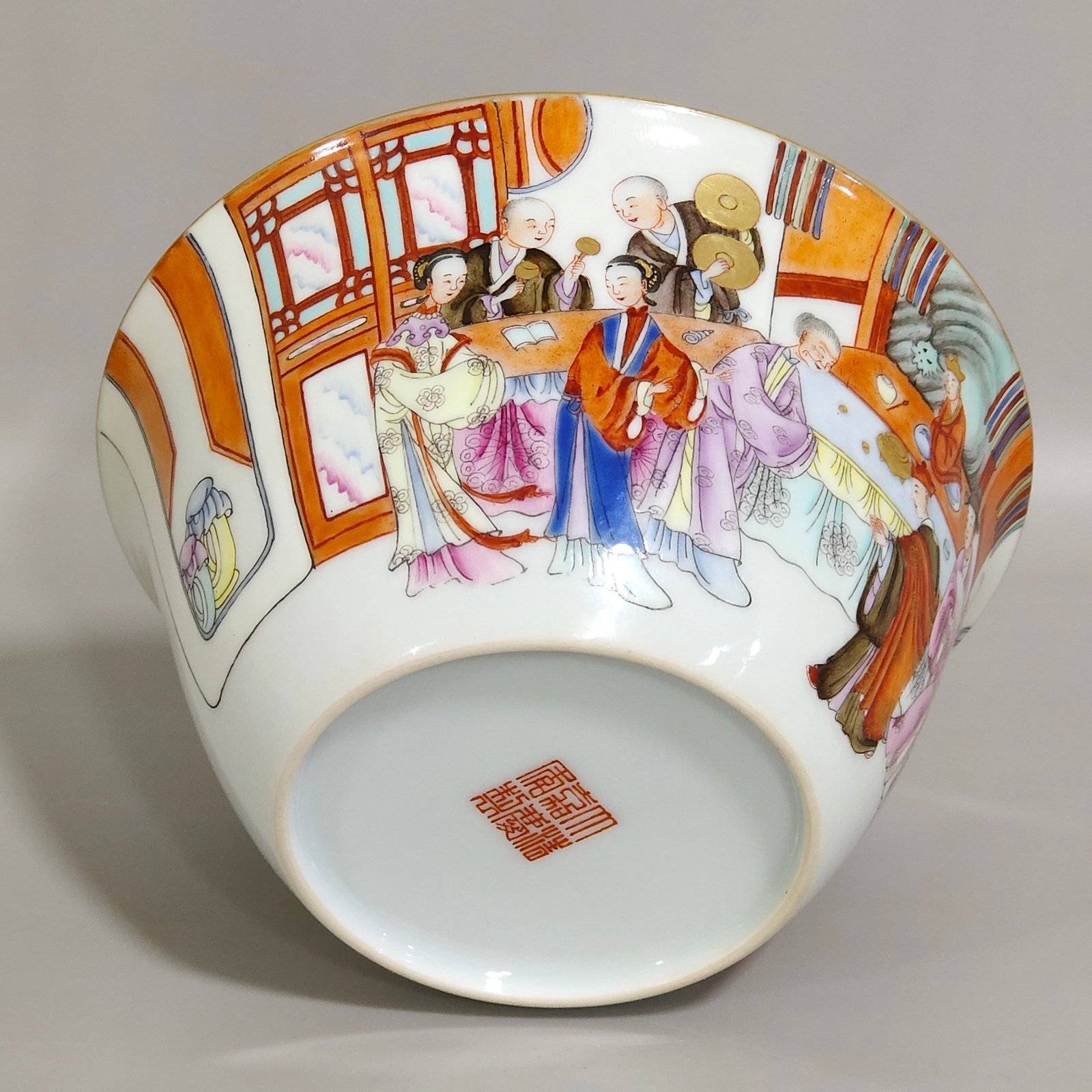 Qing Dynasty Jiaqing character story poem bowl