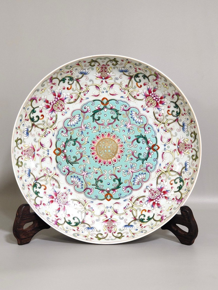 Qing Dynasty Jiaqing blessing and longevity plate