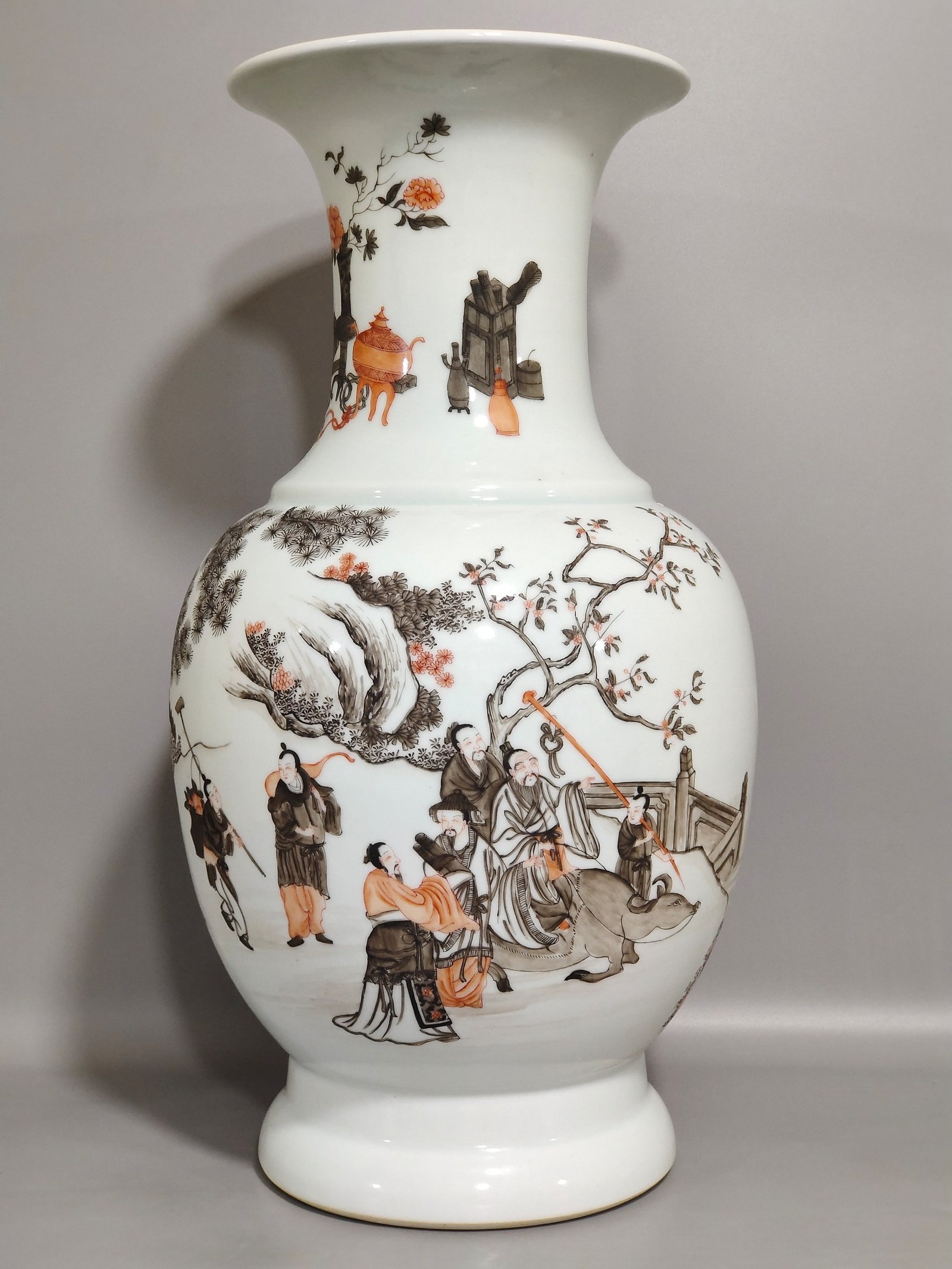 Qing Dynasty Xianfeng ink color mushroom vase