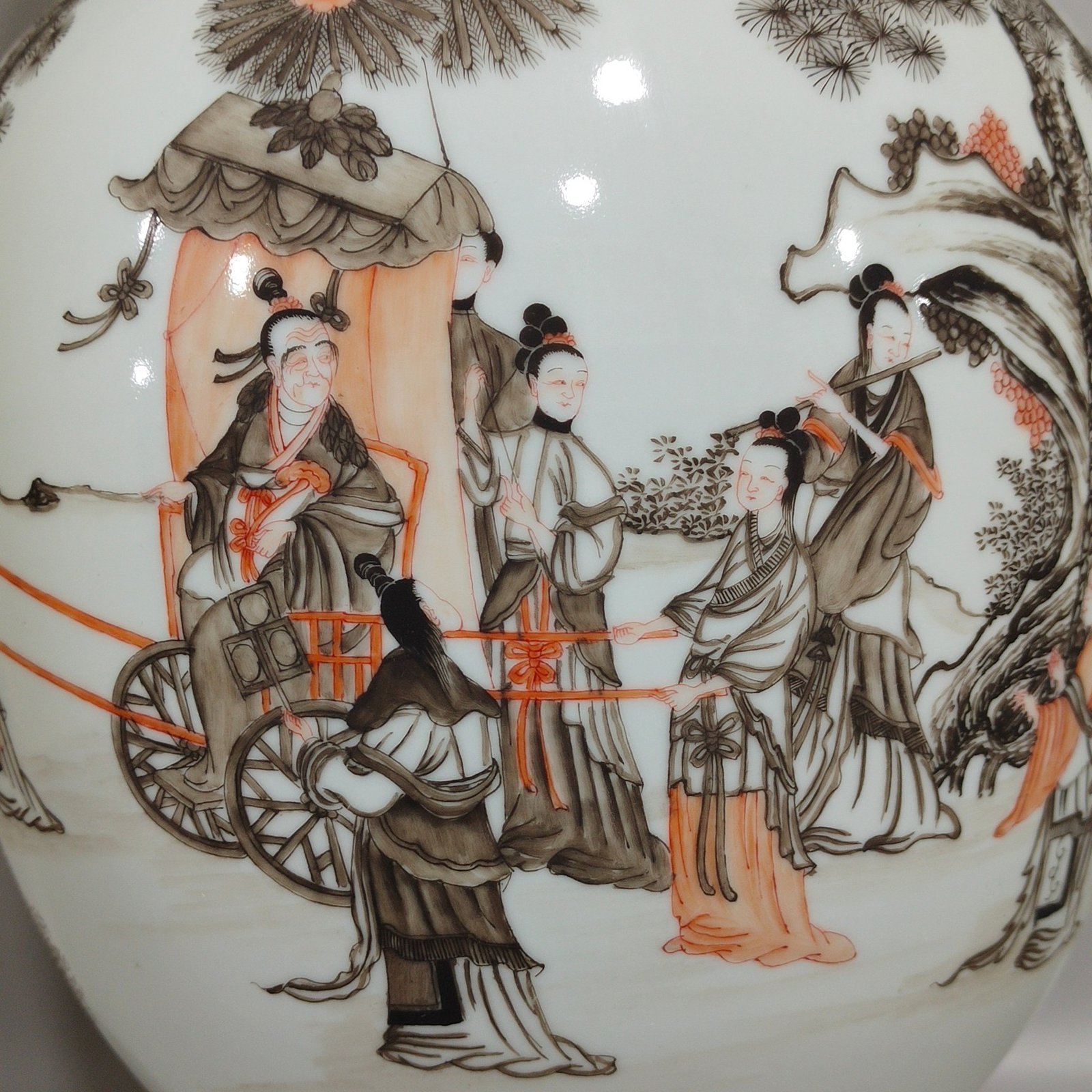 Qing Dynasty Xianfeng ink color mushroom vase