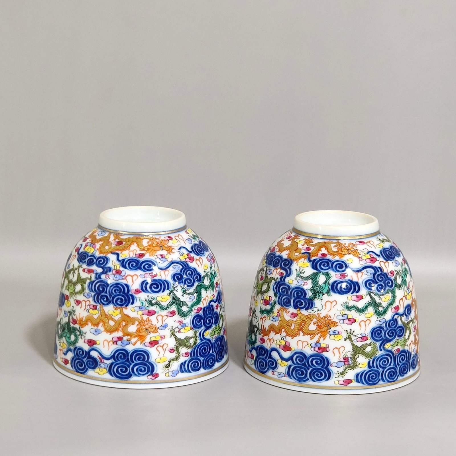 Qing Dynasty Xianfeng doucai dragon cup