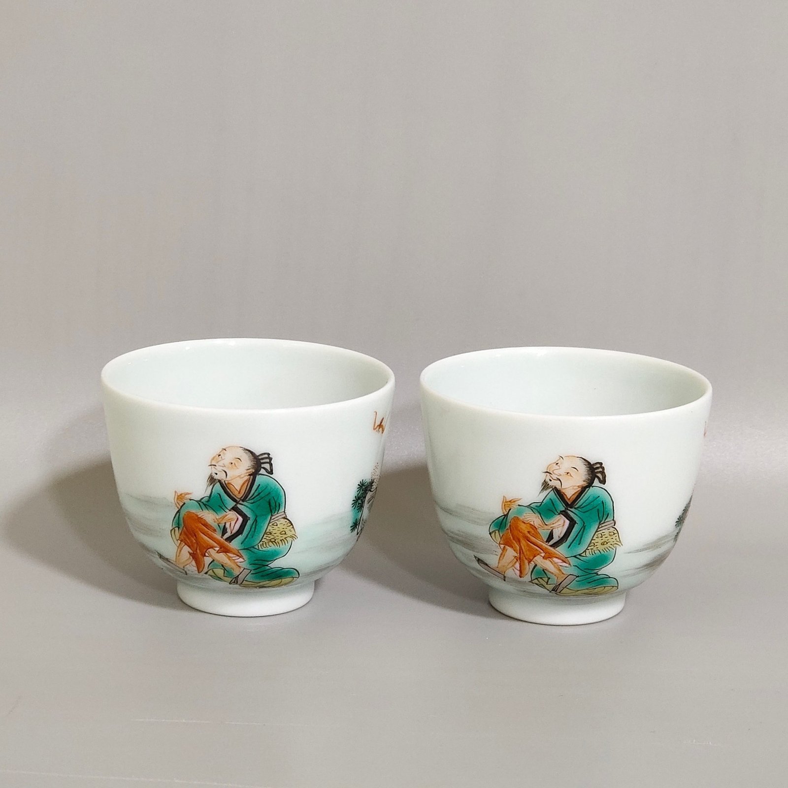 Qing Dynasty Kangxi character story cup