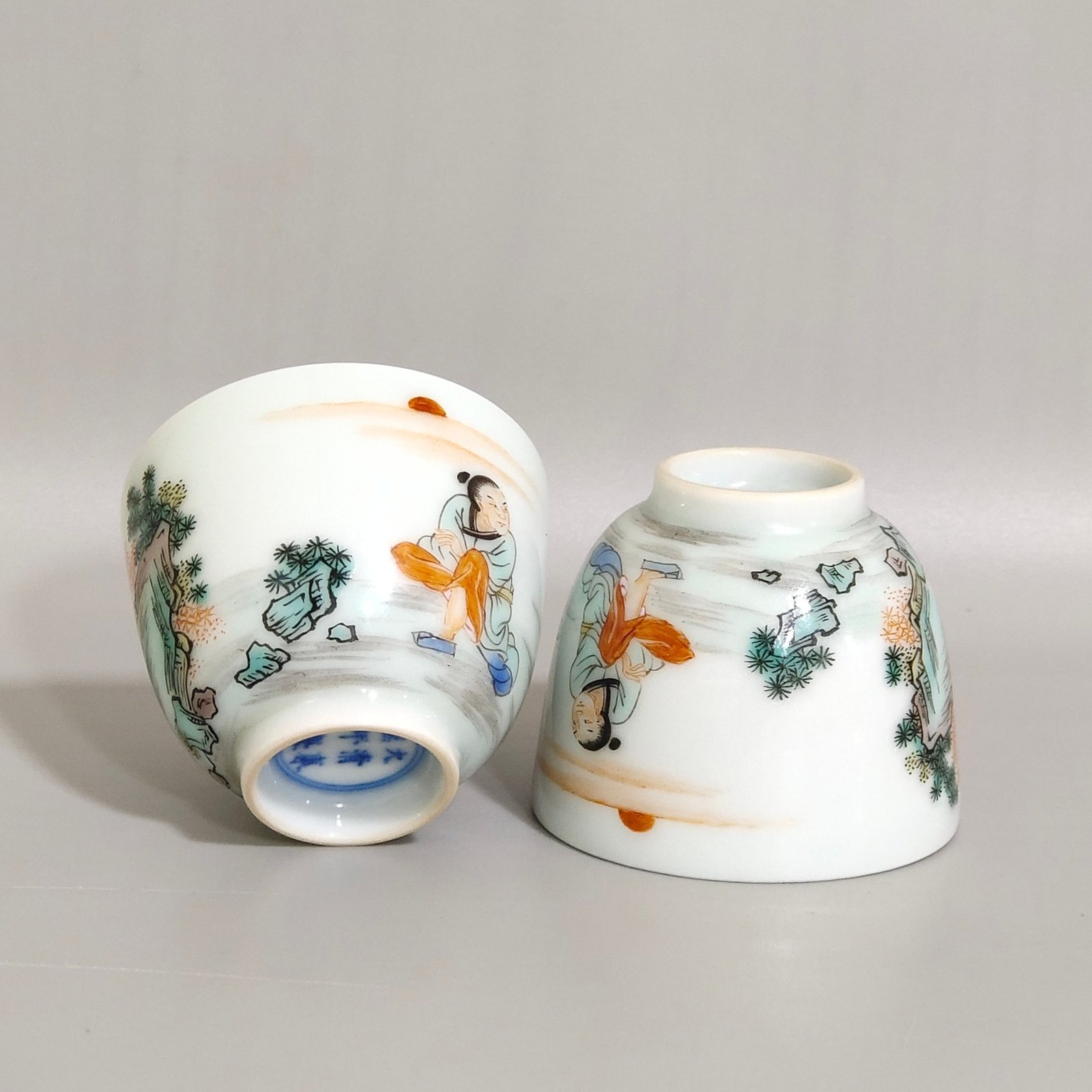 Qing Dynasty Kangxi character story cup