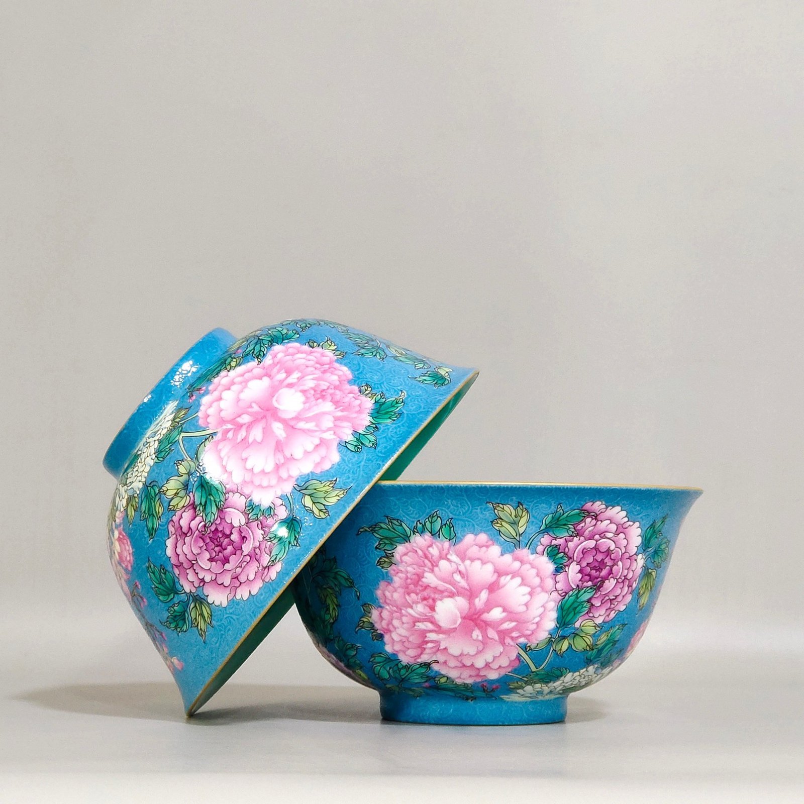 Qing Dynasty Kangxi Zadao Peony Blossom Wealth Bowl