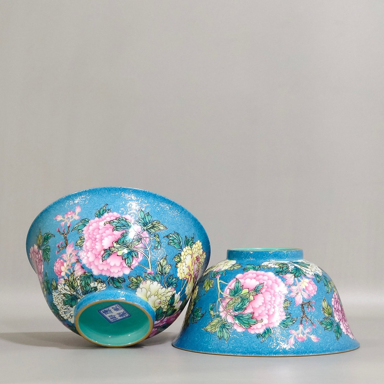 Qing Dynasty Kangxi Zadao Peony Blossom Wealth Bowl