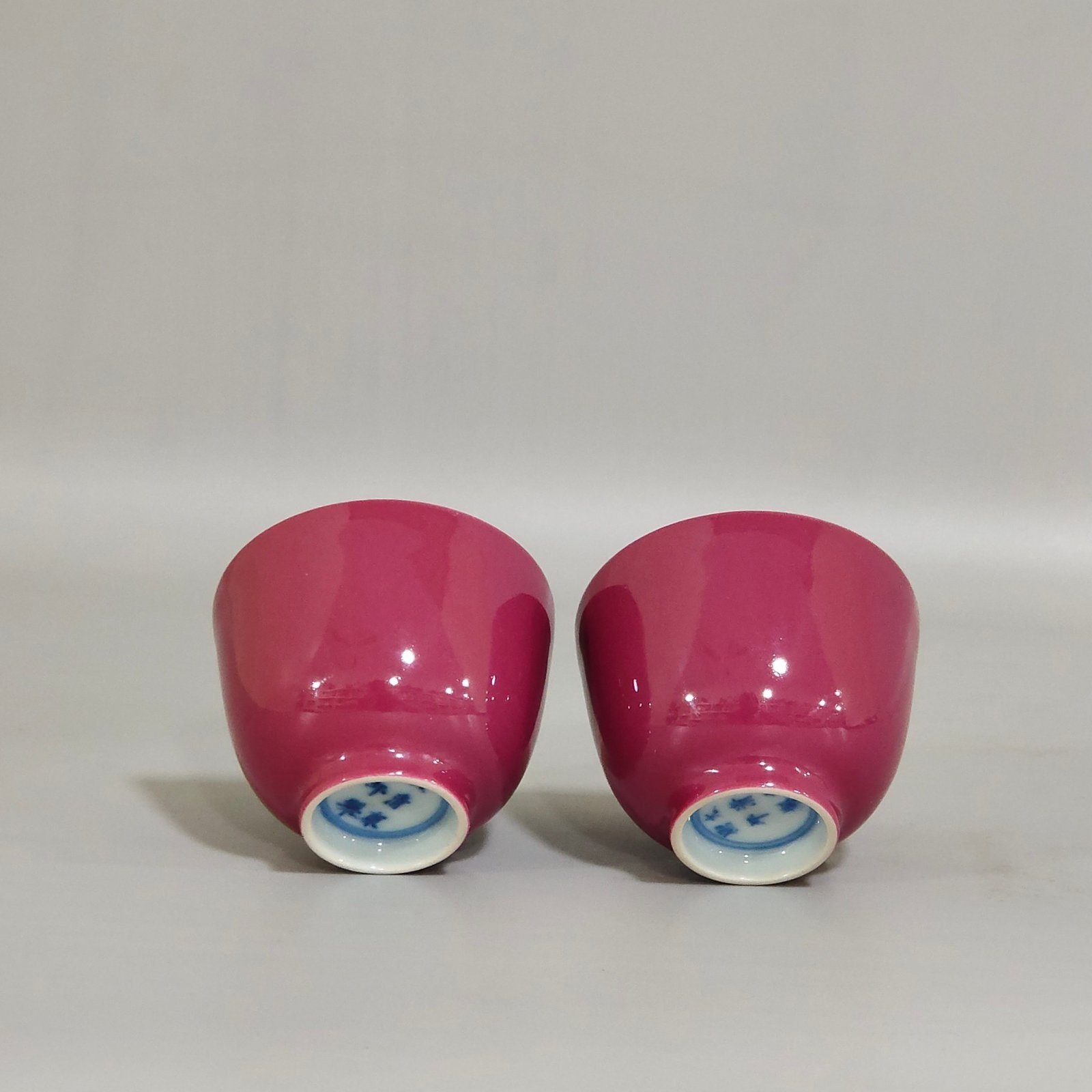 Qing Dynasty Kangxi rouge red cup