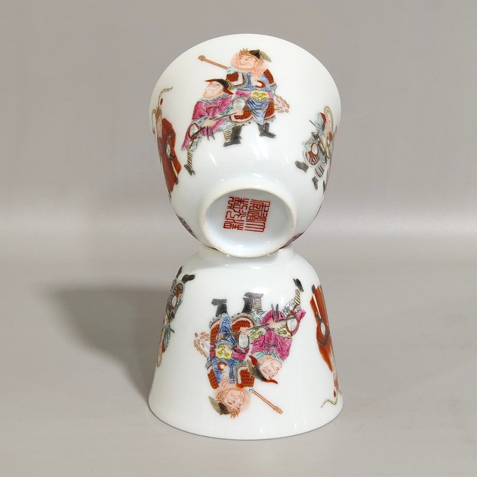 Qing Dynasty Daoguang Liangshan hero figure cup