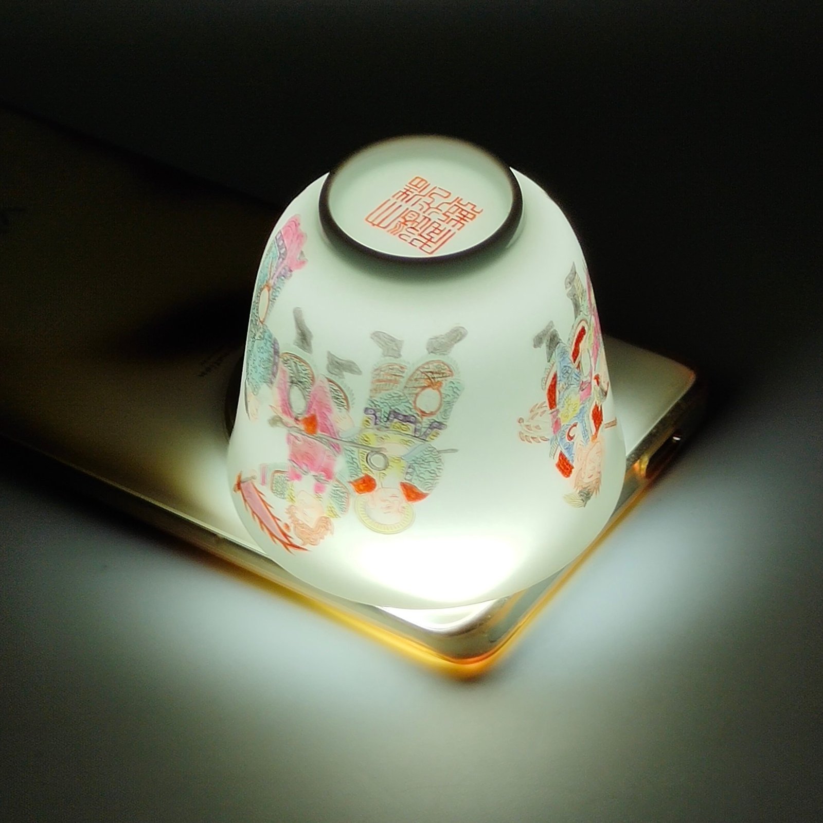 Qing Dynasty Daoguang Liangshan hero figure cup
