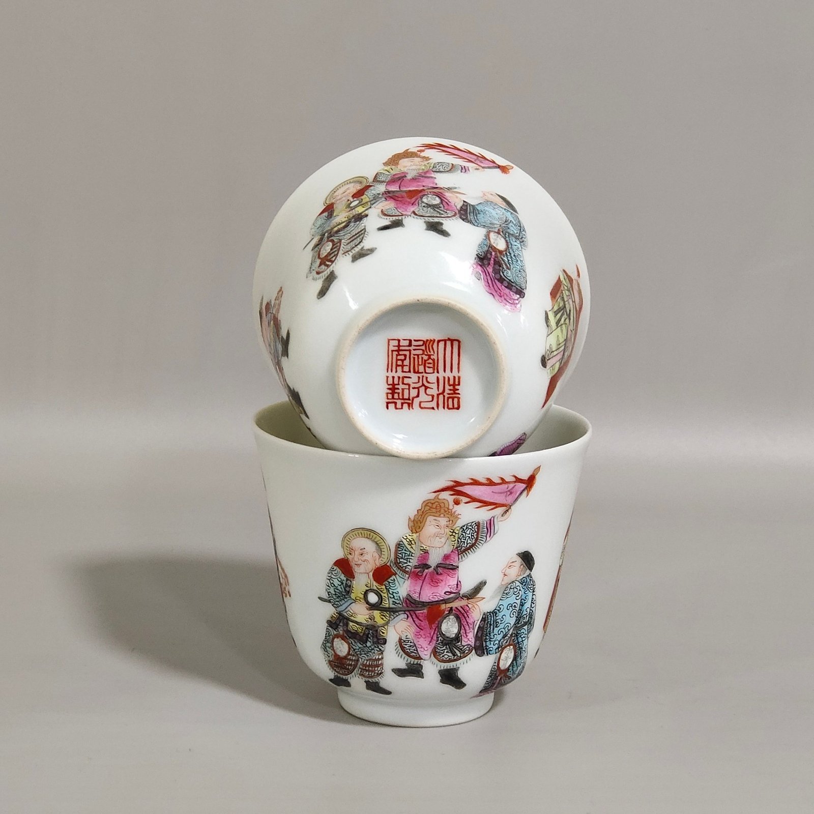 Qing Dynasty Daoguang Liangshan hero figure cup