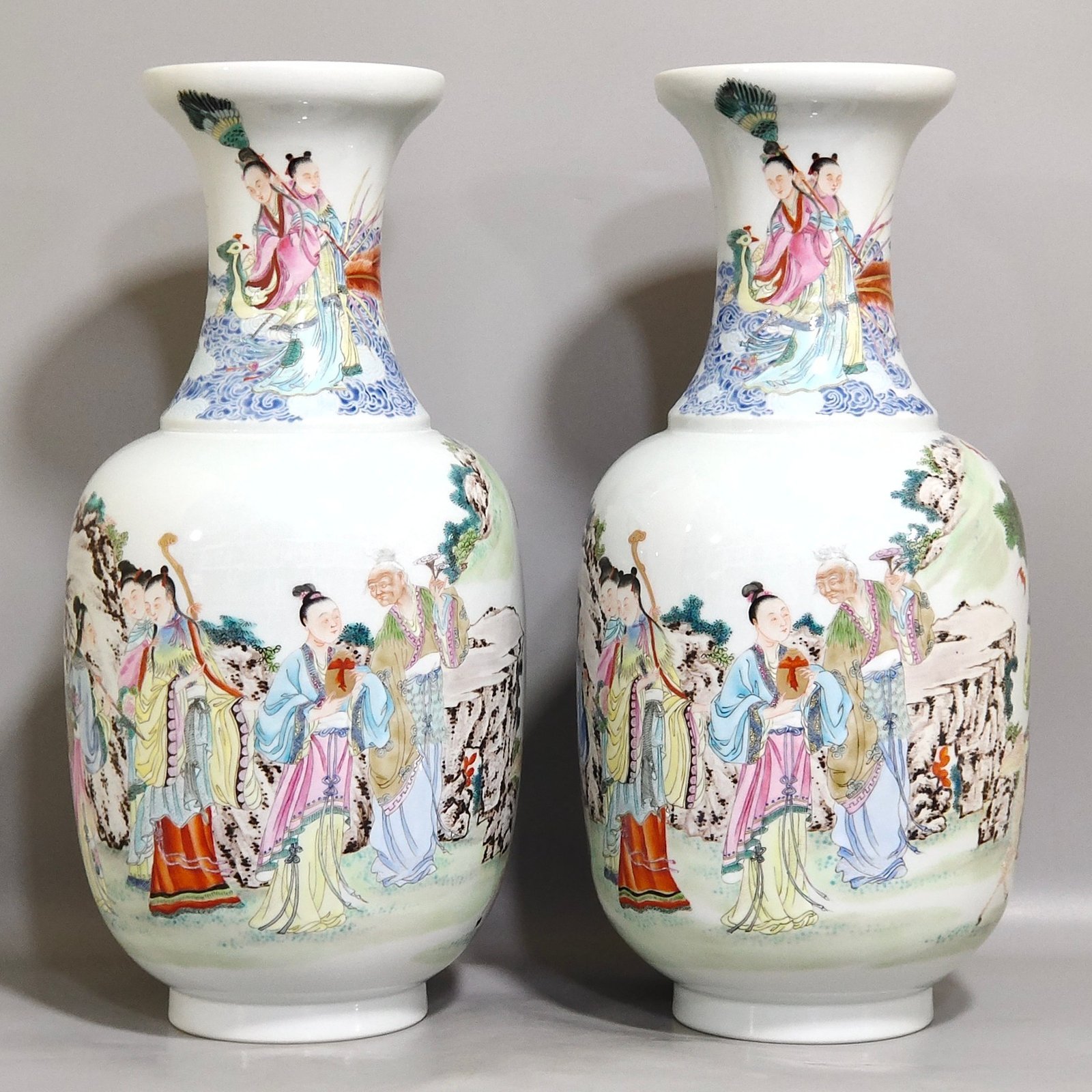 Qing Dynasty Yongzheng Seven Fairies Birthday Vase