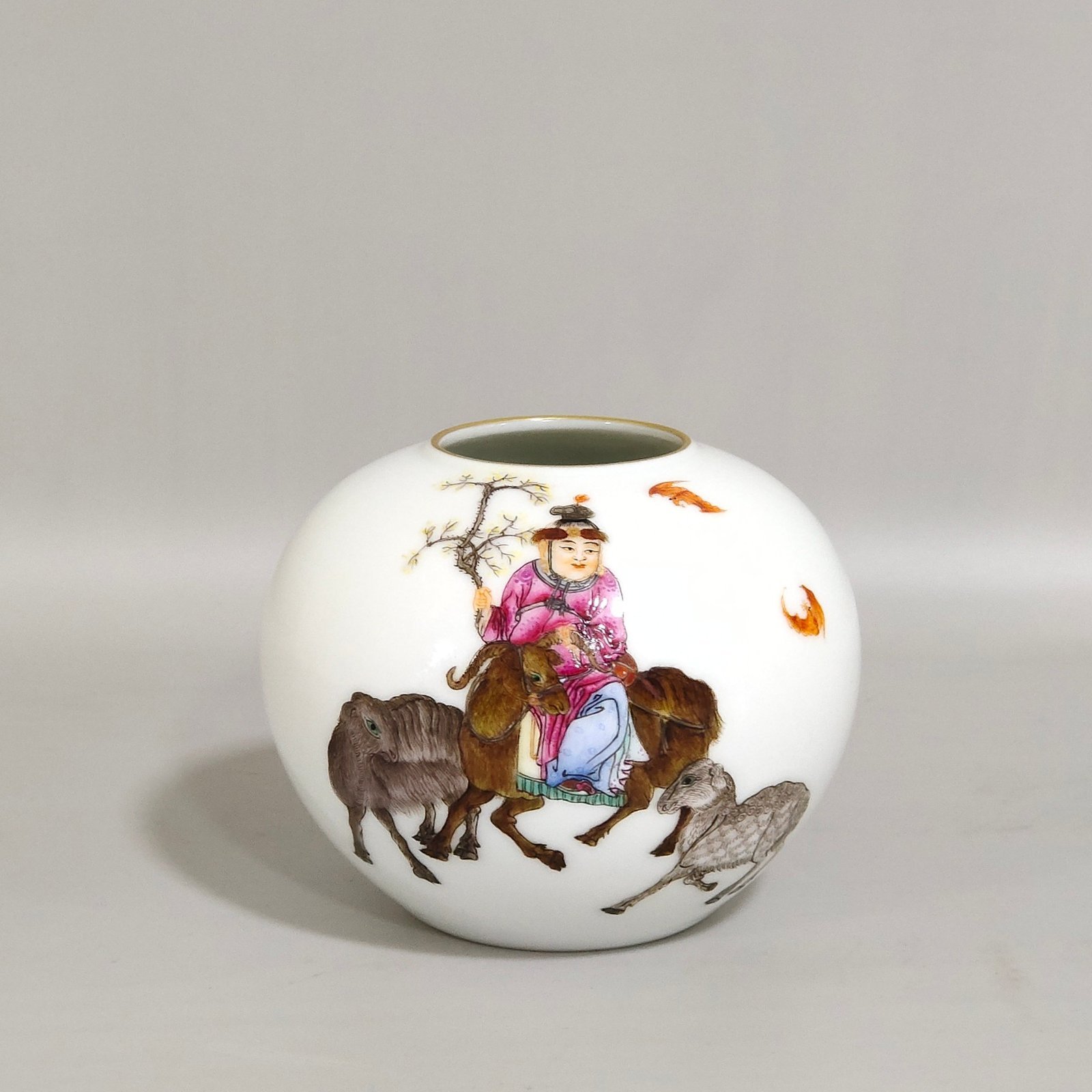 Qing Dynasty Yongzheng Sanyang Kaitai poem water bowl