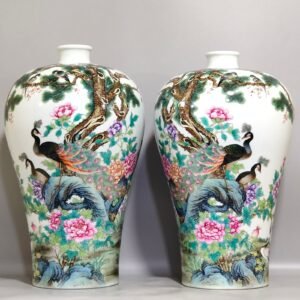 Qing Dynasty Yongzheng Five Lun Tu poems on the plum vase
