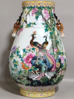 Qing Dynasty Yongzheng Five Lun Tu Poem Deer Head Zun