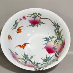 Qing Dynasty Yongzheng Five Blessings and Eight Peach Bowl
