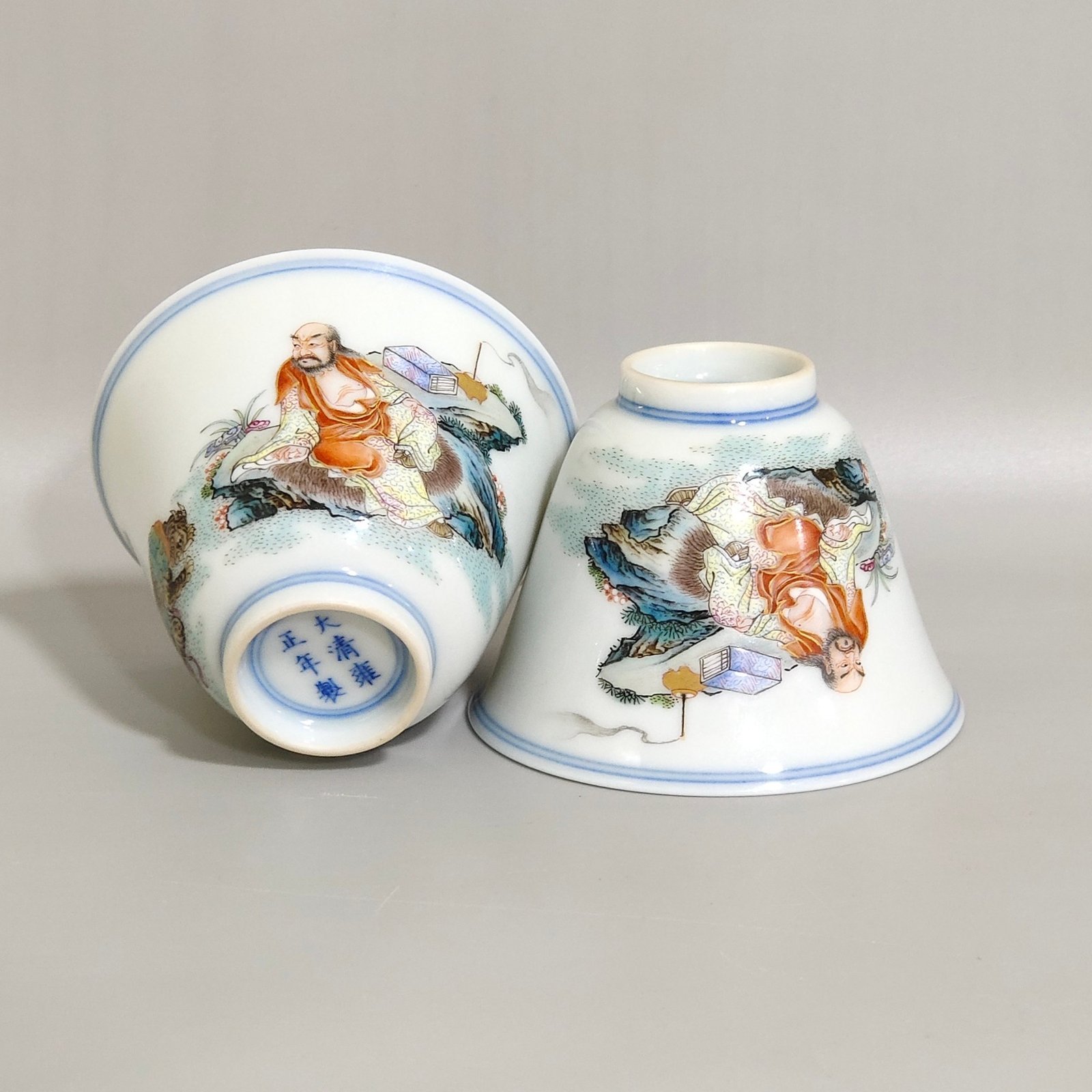 Qing Dynasty Yongzheng character Fu Hu thin tire cup