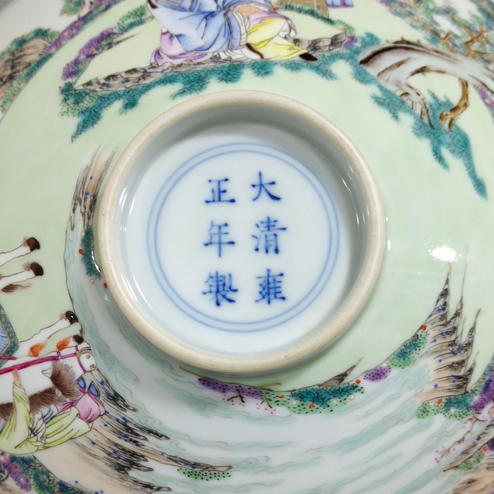 Qing Dynasty Yongzheng character story bamboo hat bowl