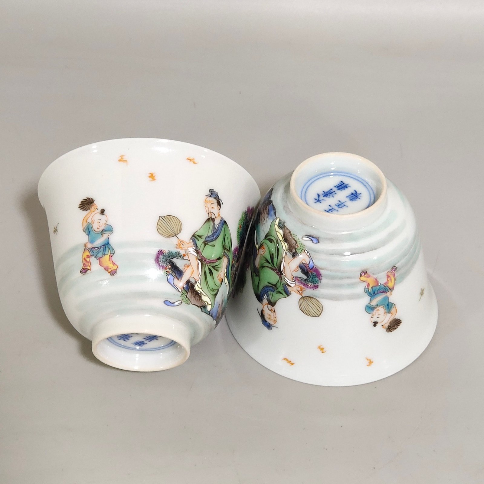 Qing Dynasty Yongzheng character story cup