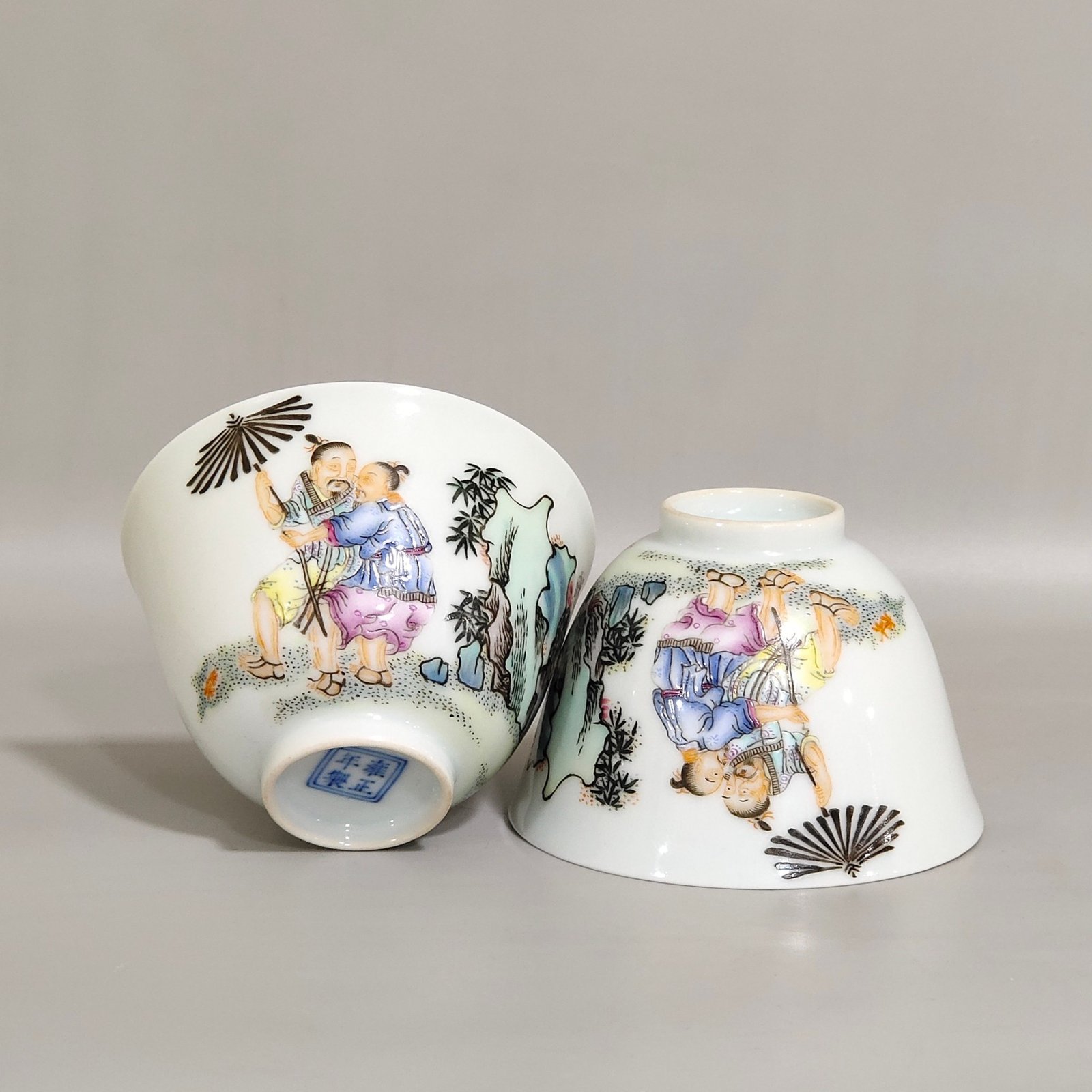 Qing Dynasty Yongzheng character story cup