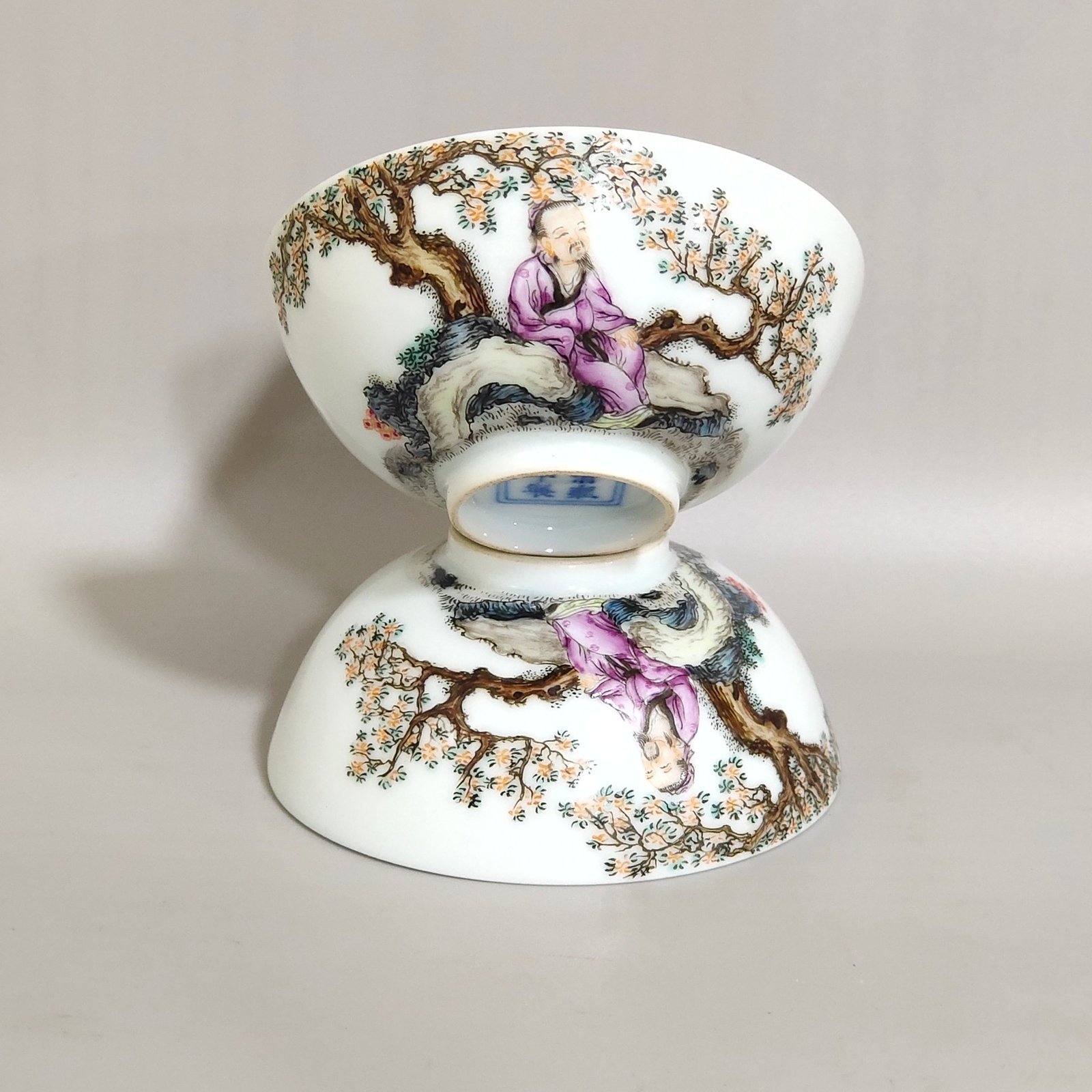 Qing Dynasty Yongzheng character story tea round Bowl