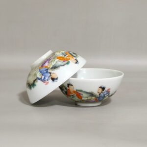 Qing Dynasty Yongzheng character story tea round Bowl