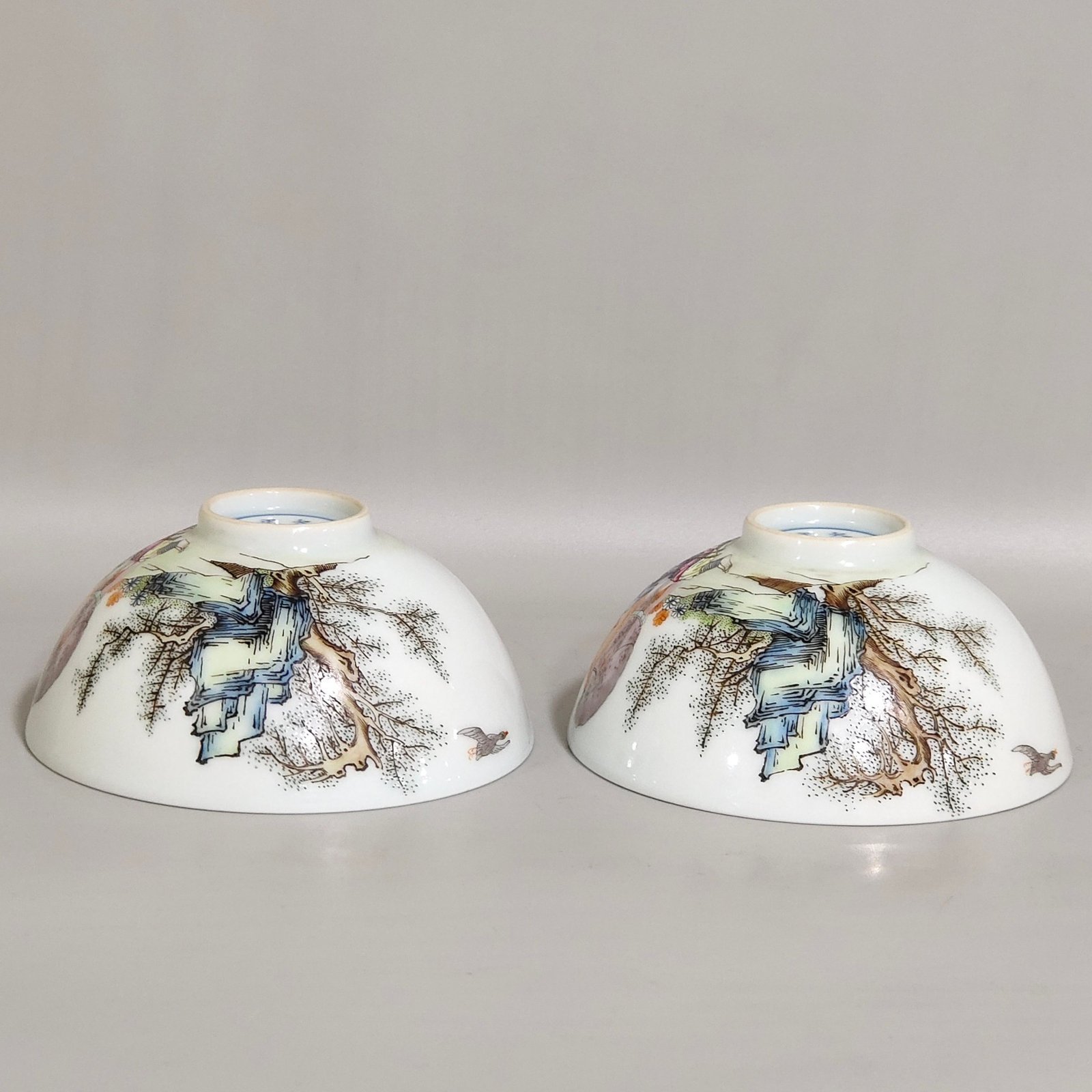 Qing Dynasty Yongzheng character story tea round Bowl