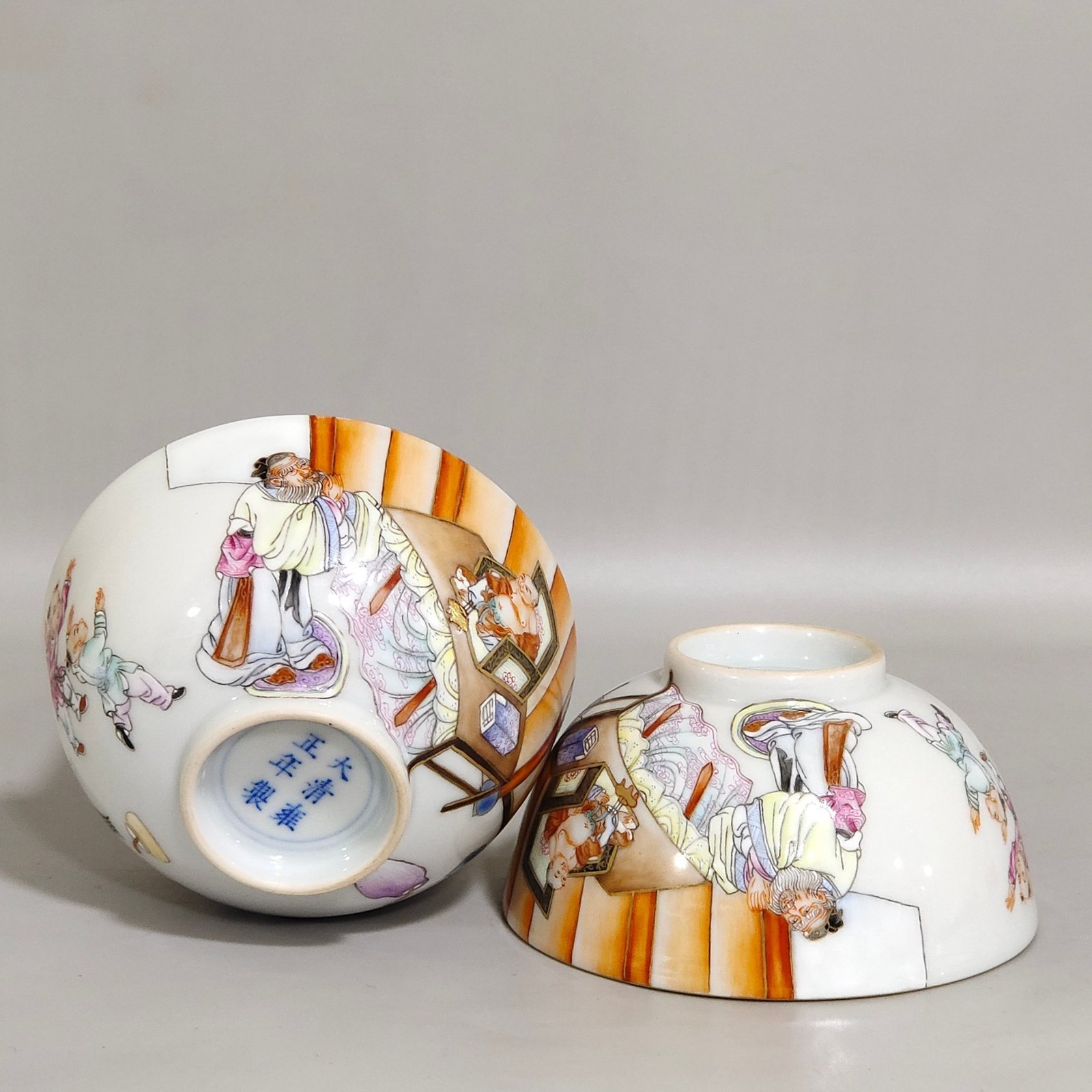 Qing Dynasty Yongzheng character story poem cup