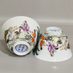 Qing Dynasty Yongzheng character story poem cup