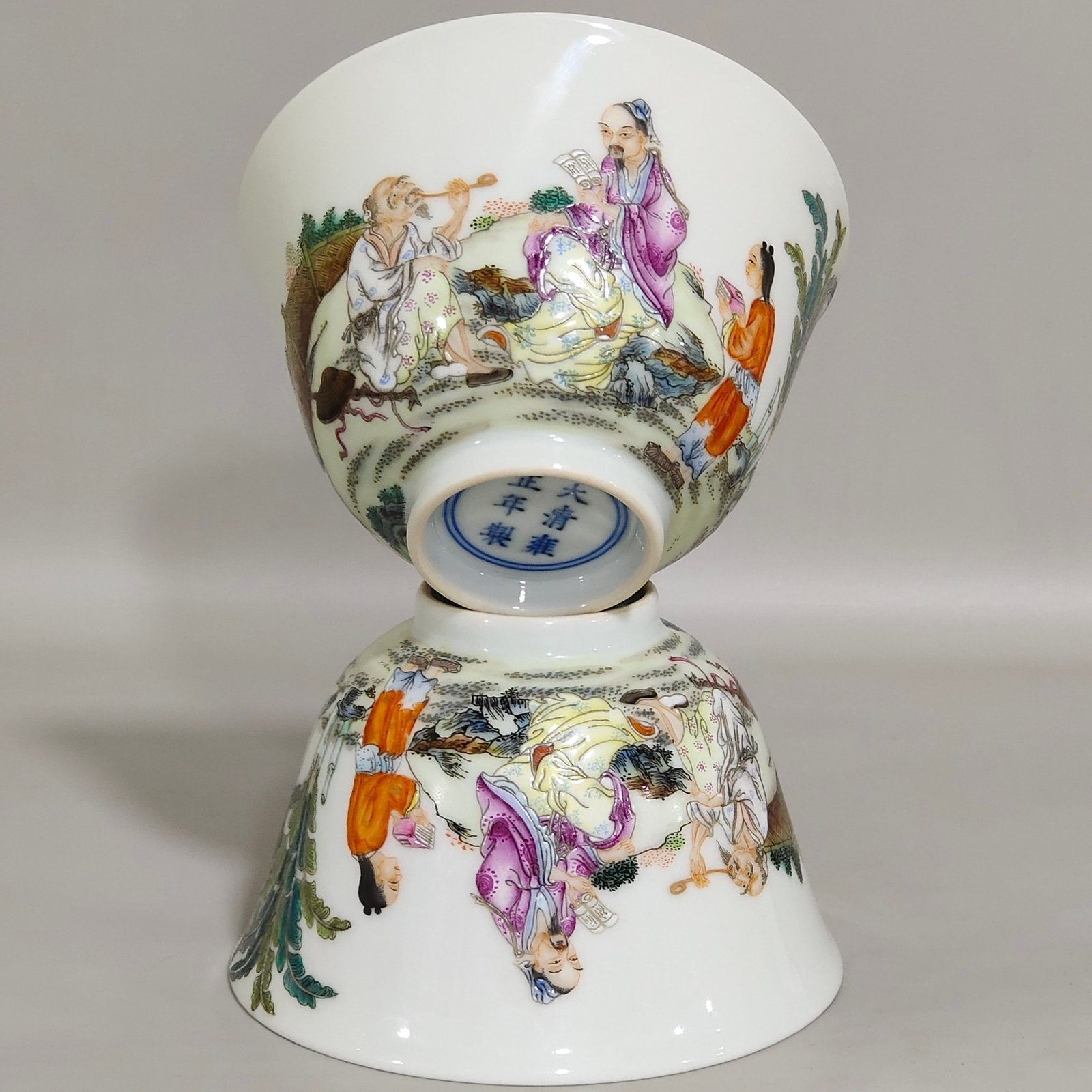 Qing Dynasty Yongzheng character story poem cup