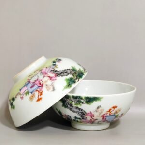 Qing Dynasty Yongzheng character story poem bowl
