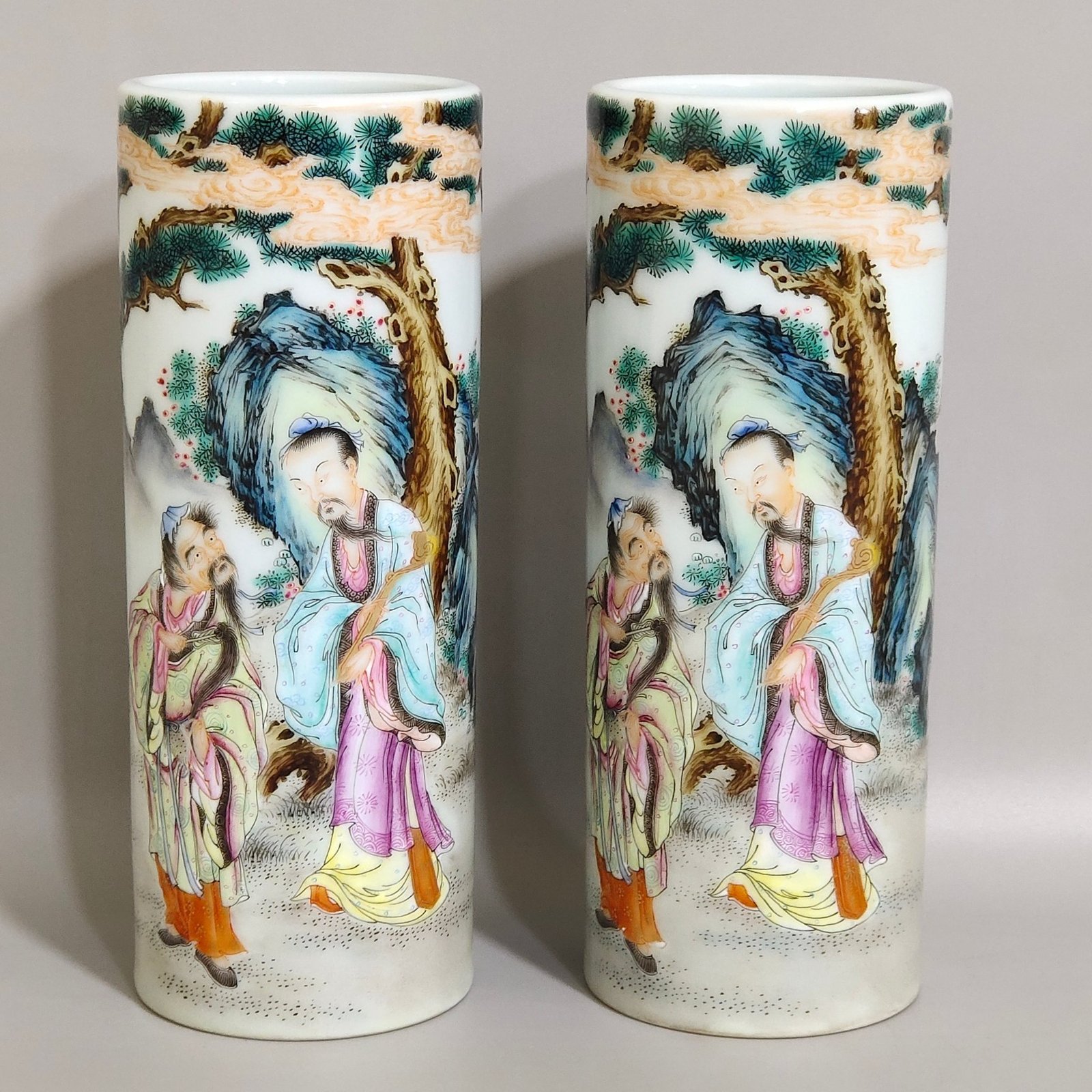 Qing Dynasty Yongzheng character story incense tube