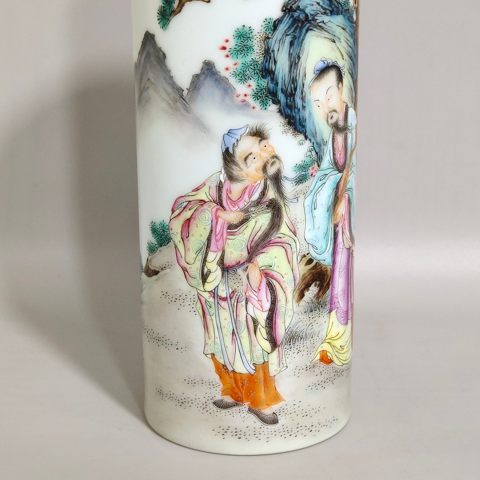 Qing Dynasty Yongzheng character story incense tube