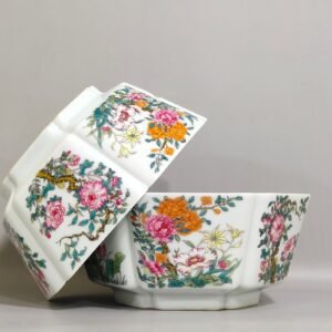 Qing Dynasty Yongzheng six sided flower bowl