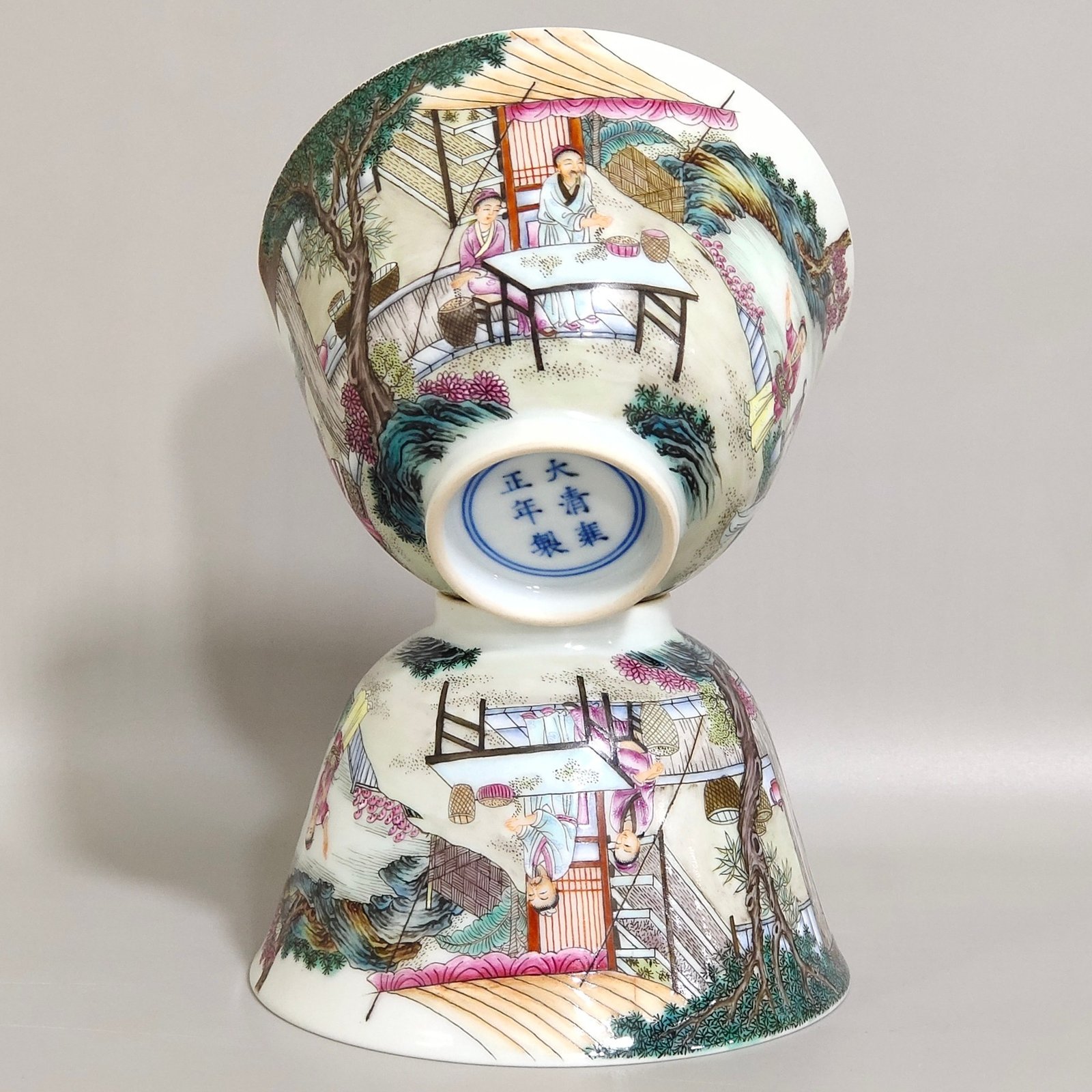 Qing Dynasty Yongzheng farmhouse poem cup