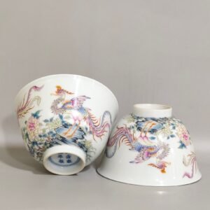 Qing Dynasty Yongzheng Phoenix Peony Poetry Cup