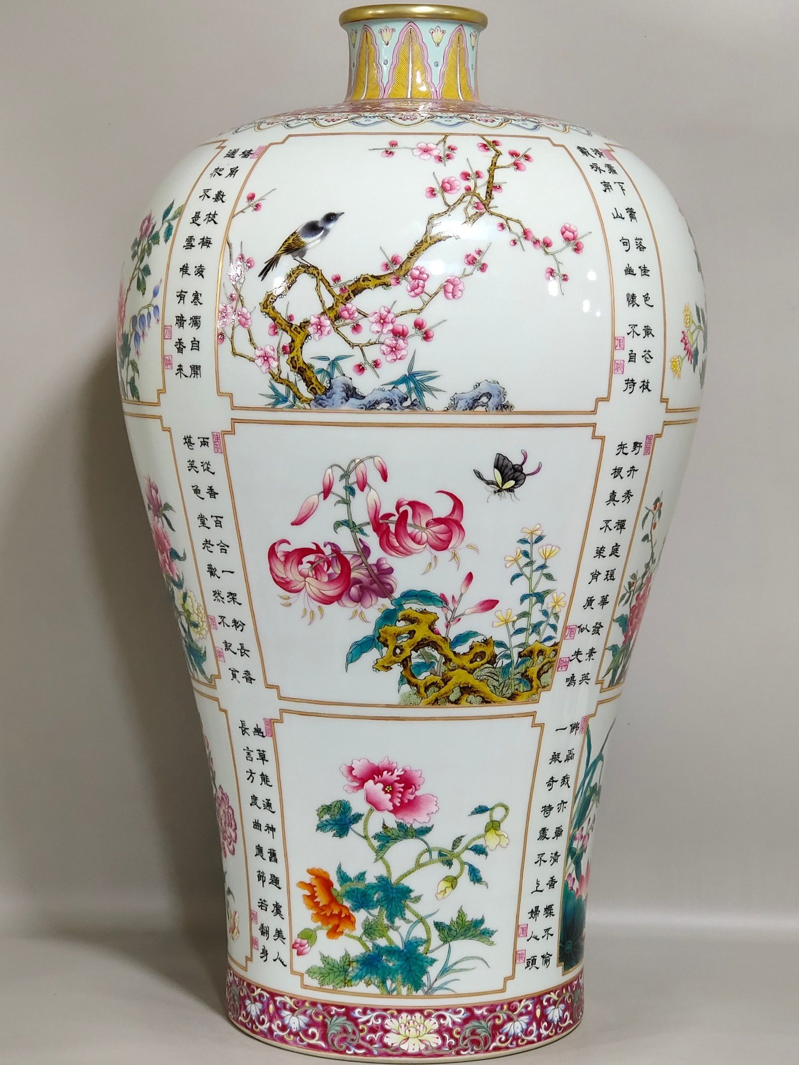 Qing Dynasty Yongzheng A poem inscribed by the Twelve Flower Gods