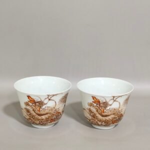 Qing Dynasty Yongzheng ink color cup with poem inscription