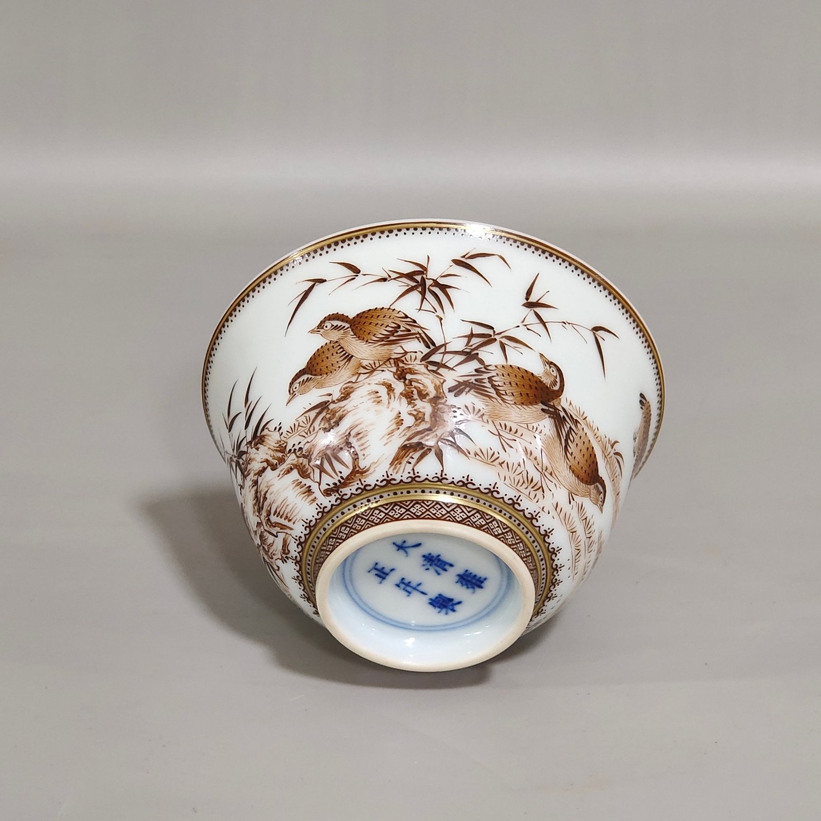 Qing Dynasty Yongzheng ink color long lasting peace cup