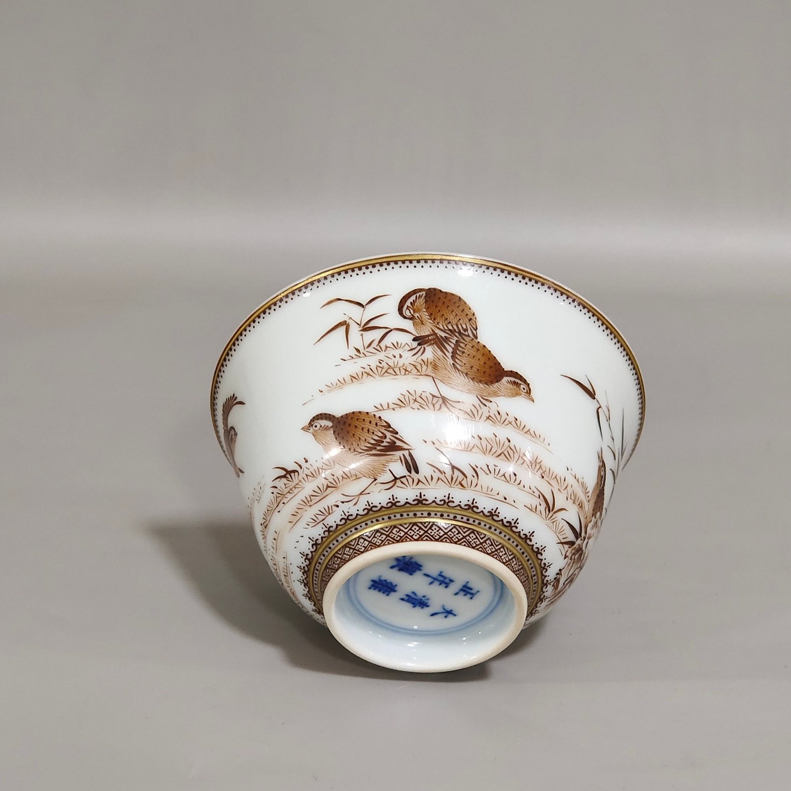 Qing Dynasty Yongzheng ink color long lasting peace cup